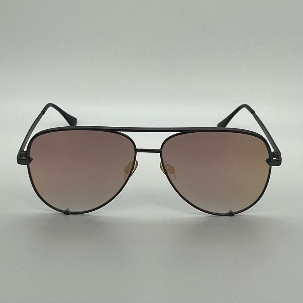 Quay x Desi Perkins High Key Gunmetal Rose Gold aviators